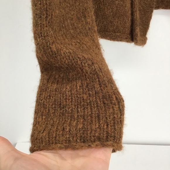 Puruvian Connection Alpaca Wool Blend Open Cardigan Sweater Brown Size XS - Picture 4 of 5